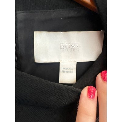 Women’s BOSS by HUGO BOSS Size 10 Black & White Plaid Knit Dress