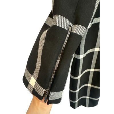 Women’s BOSS by HUGO BOSS Size 10 Black & White Plaid Knit Dress