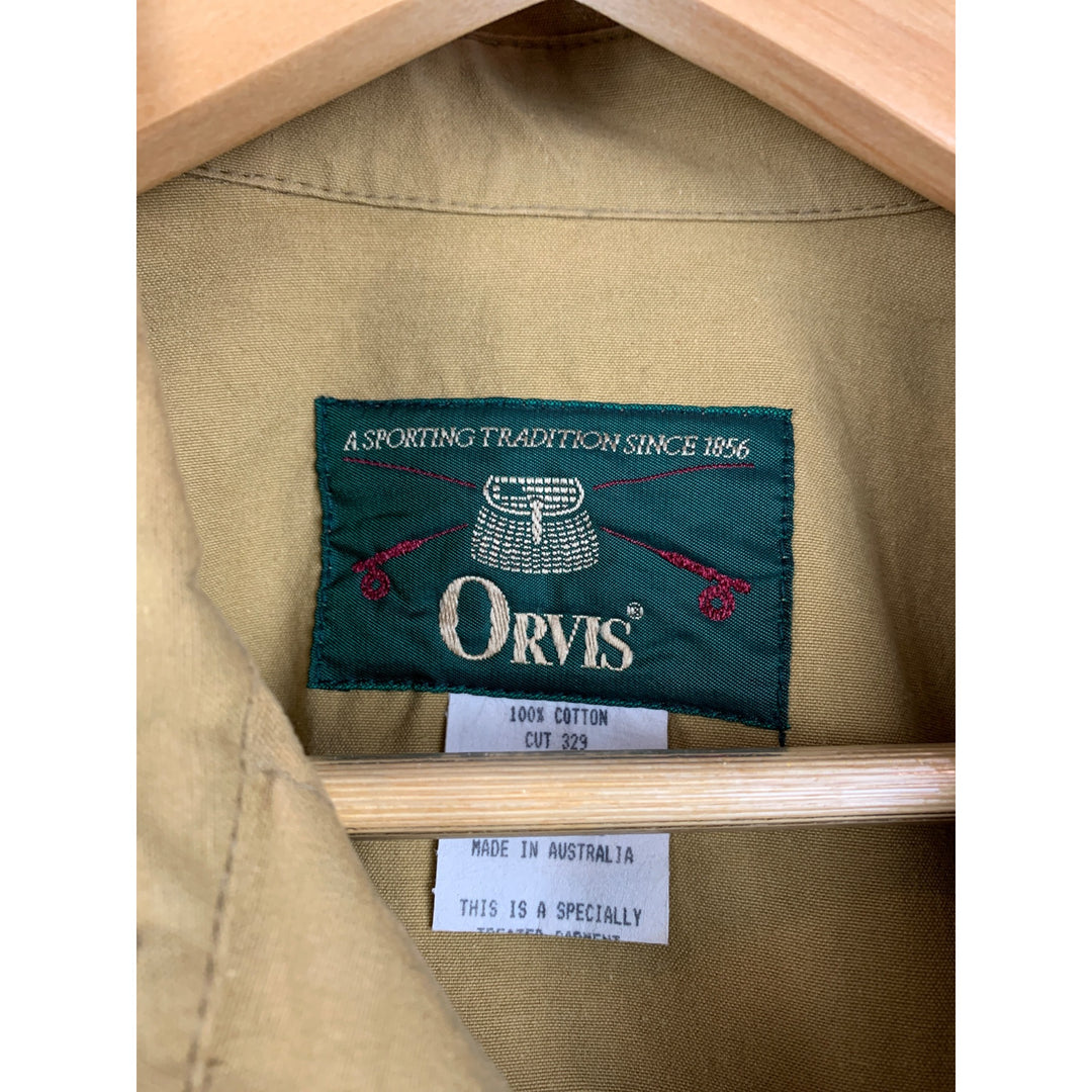 Orvis Mens Khaki & Olive Shooting Jacket L 100% Cotton