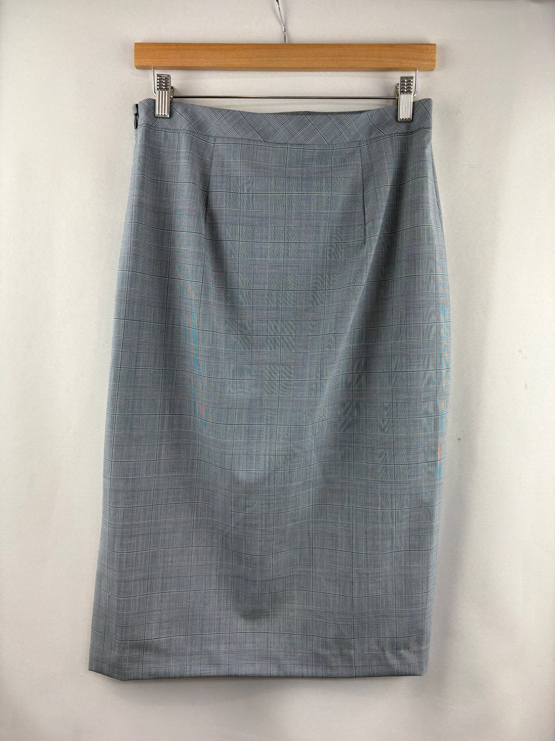 Women’s Banana Republic Size 4T Gray & Blue Plaid Pencil Skirt