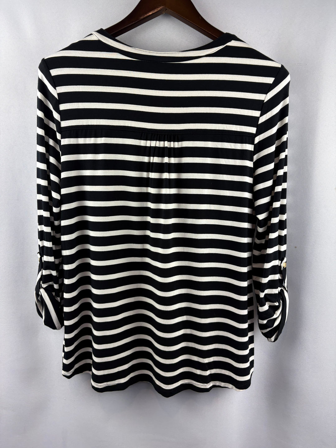 Women’s Charter Club Medium Black & White Striped Blouse
