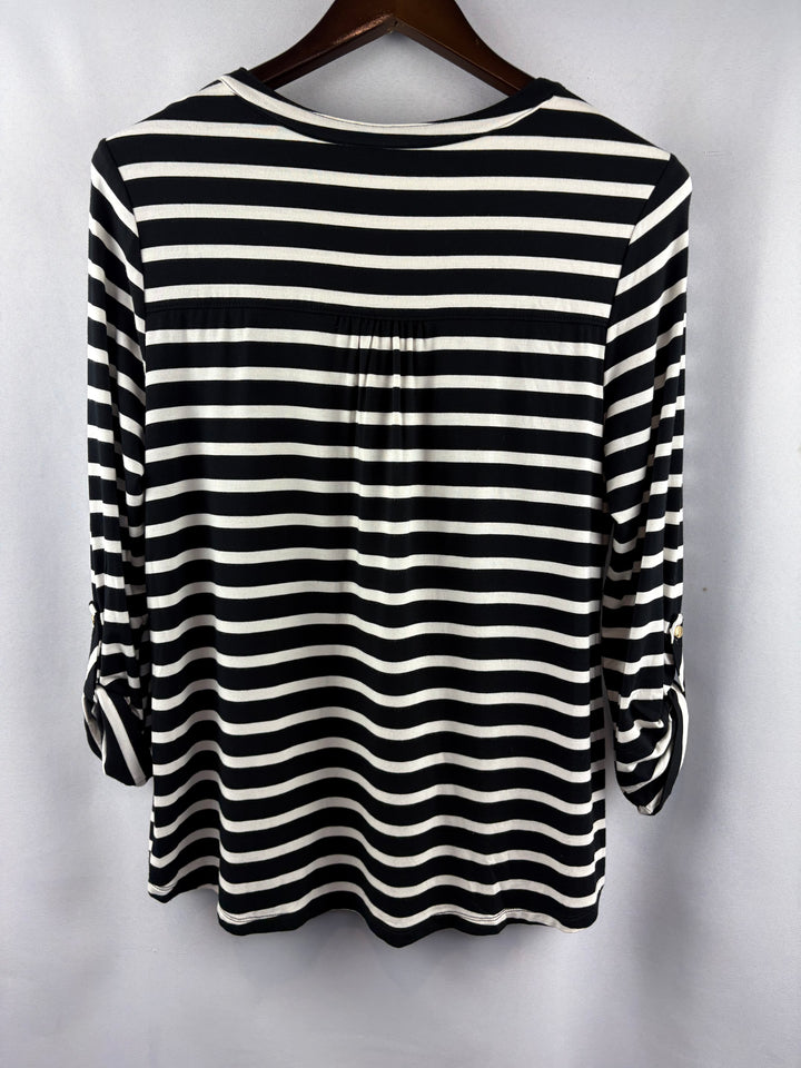 Women’s Charter Club Medium Black & White Striped Blouse
