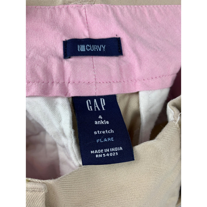 Gap Curvy Ankle Stretch Flare Pants Size 4 Beige