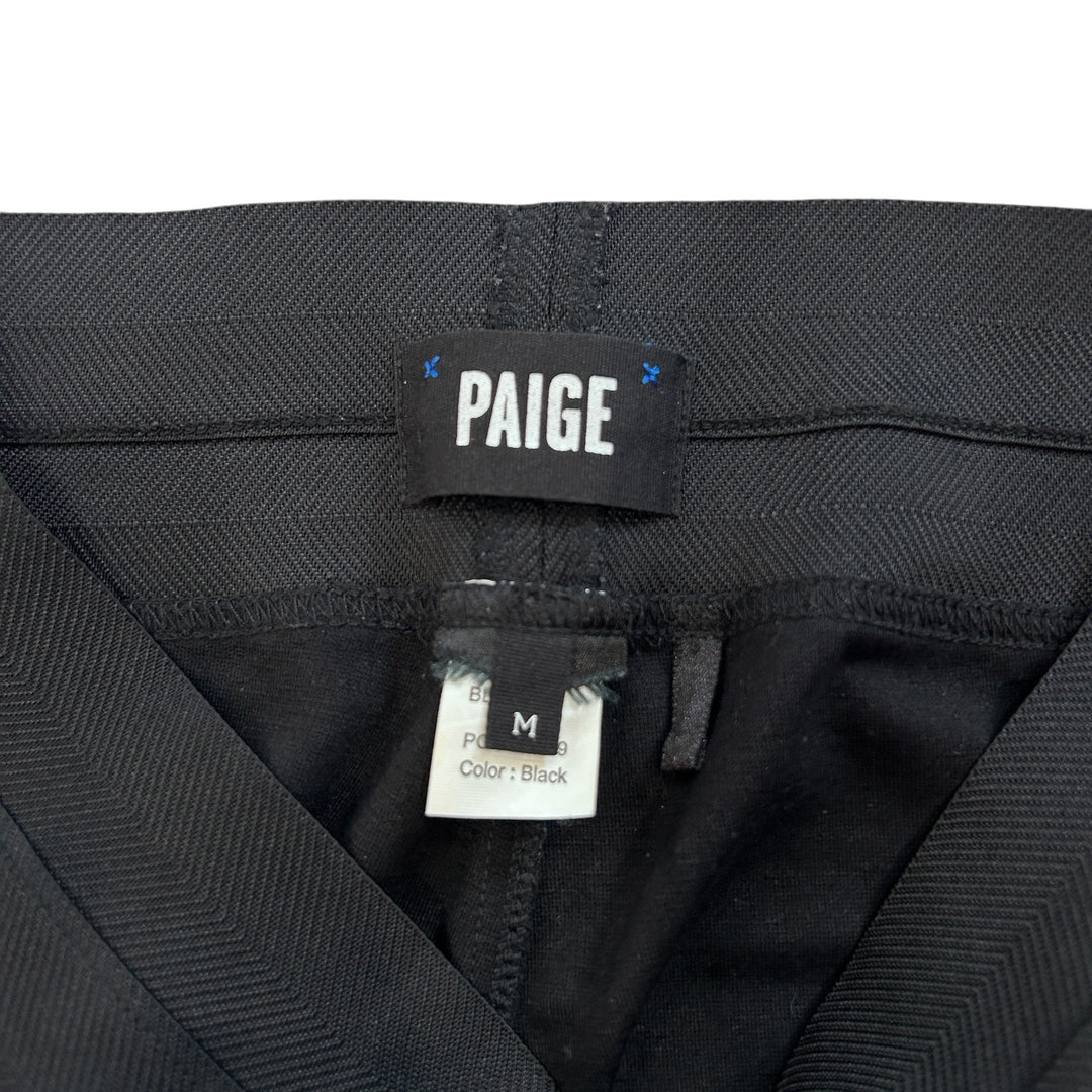 Paige Women's Medium Pants Paloma Black Lambskin Leather Ponte Legging Goth Edgy Punk 90s