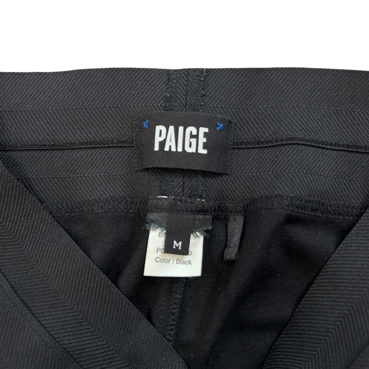 Paige Women's Medium Pants Paloma Black Lambskin Leather Ponte Legging Goth Edgy Punk 90s