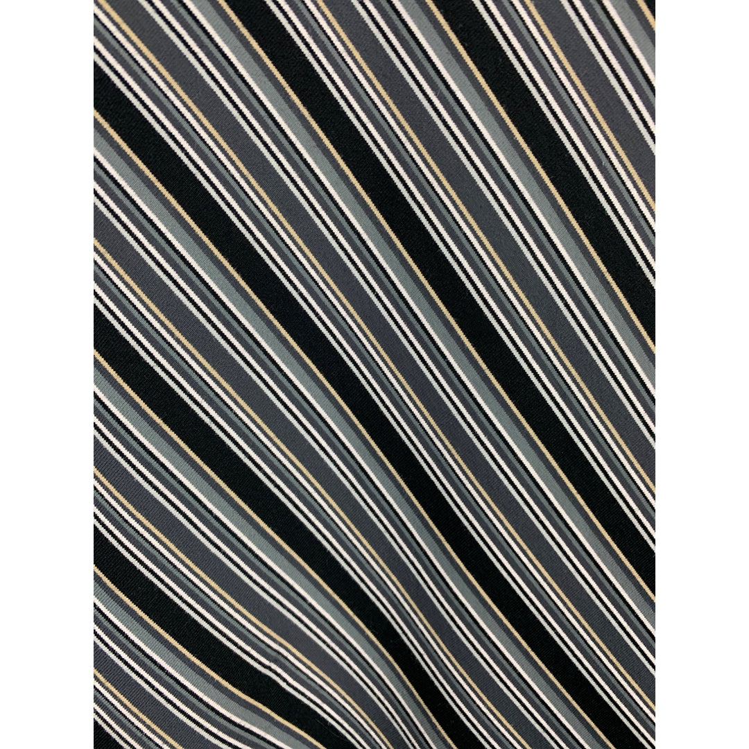 The Limited Womens Striped Sleeveless Top M Nylon/Spandex Blend Black/Grey