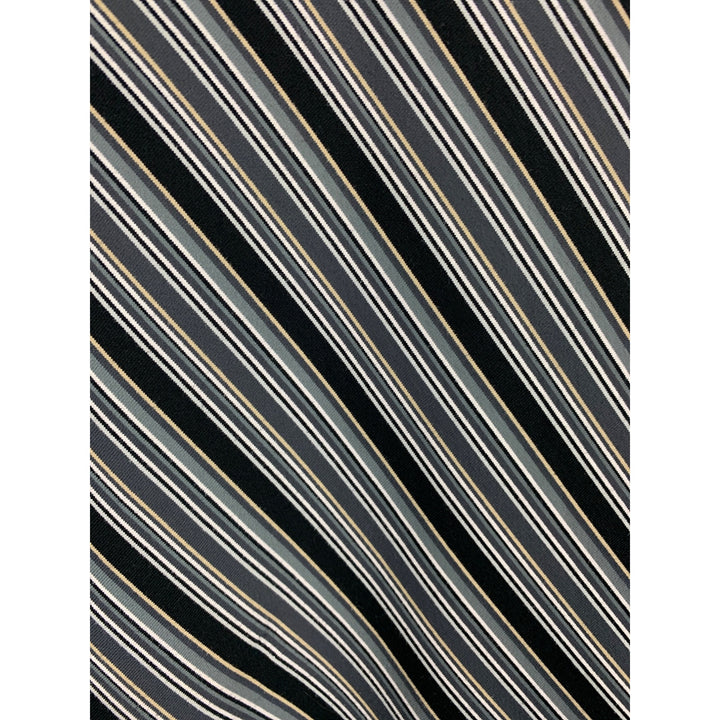 The Limited Womens Striped Sleeveless Top M Nylon/Spandex Blend Black/Grey