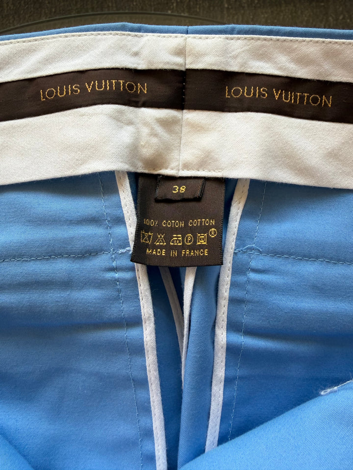 Vintage Louis Vuitton Marc Jacobs Era Blue Contrast Stitch Wide Leg Pants Size 38