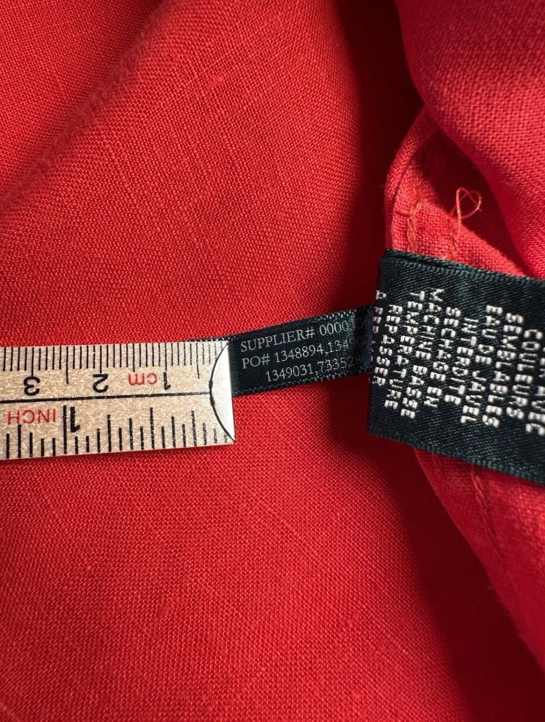 Lauren Ralph Lauren 100% Linen Red Button Up Shirt Womens 2X Roll Tab