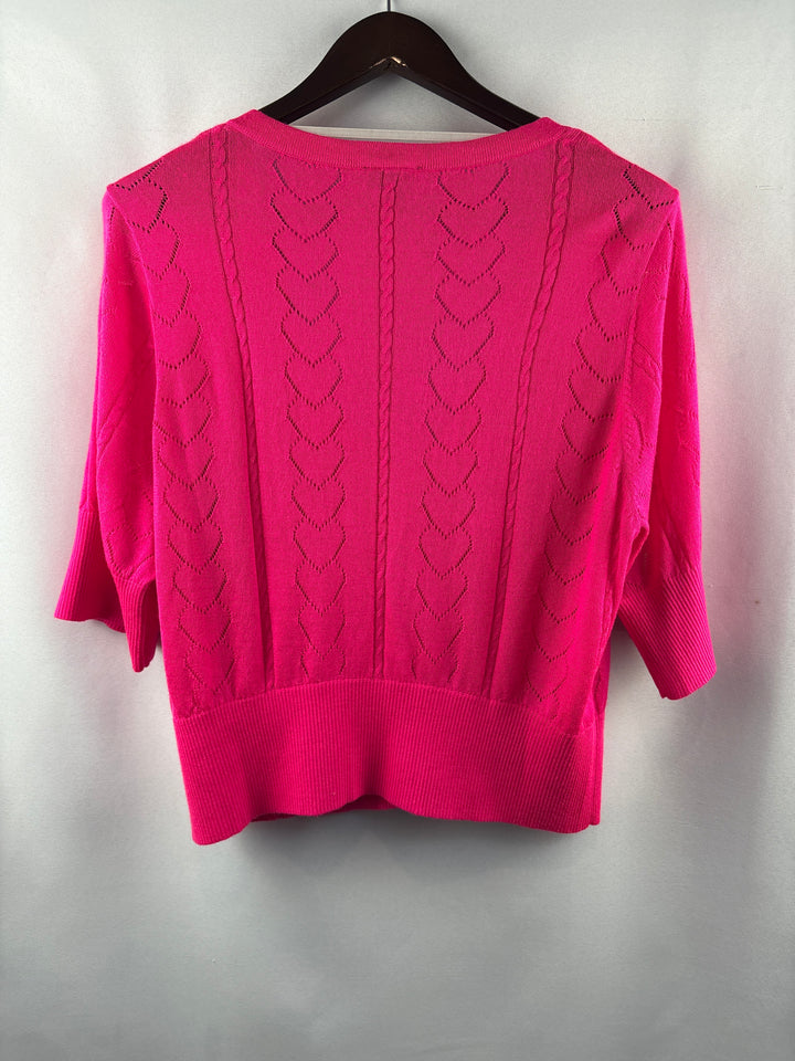 Women’s Torrid Size 2 Bright Neon Pink Short Sleeve Cardigan