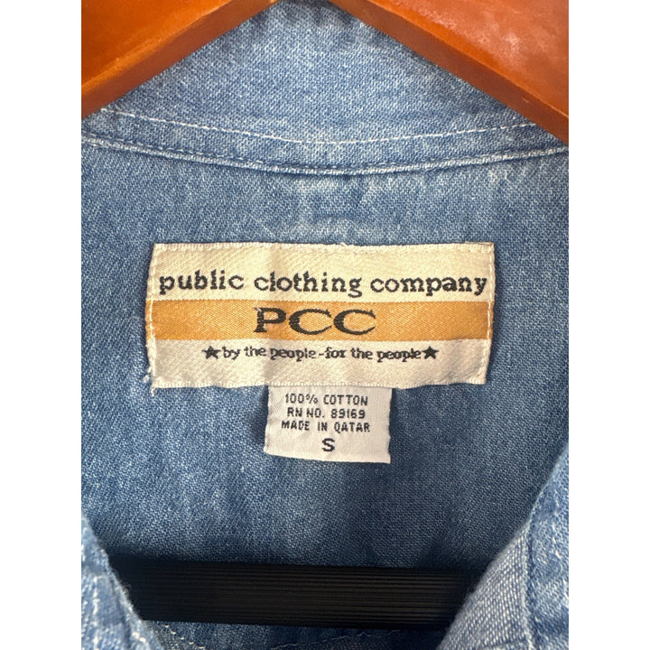 Vintage Public Clothing Company Denim Sleeveless Vest S 100% Cotton