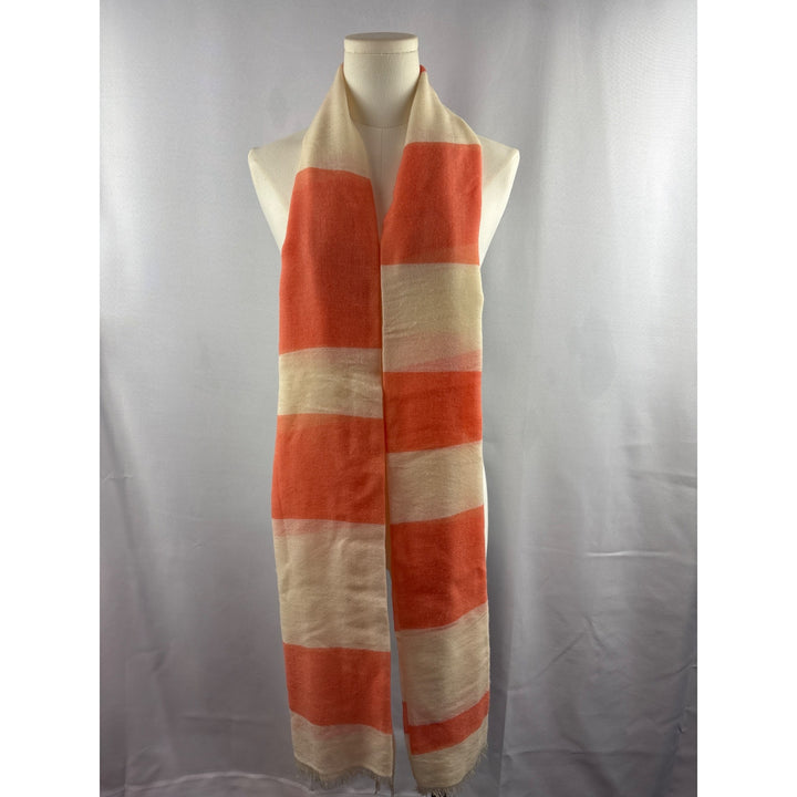 Striped Coral & Cream Scarf