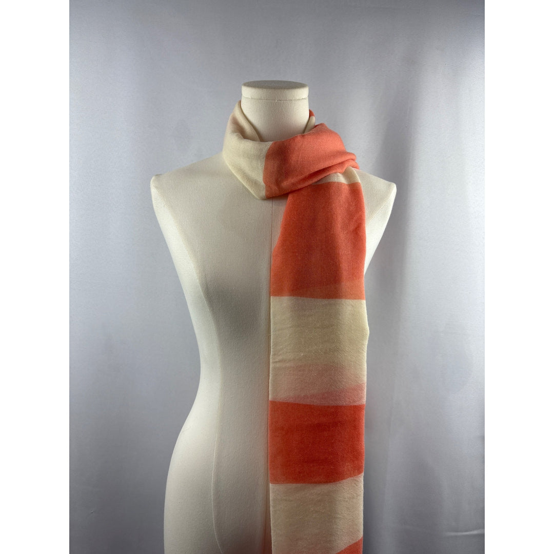 Striped Coral & Cream Scarf