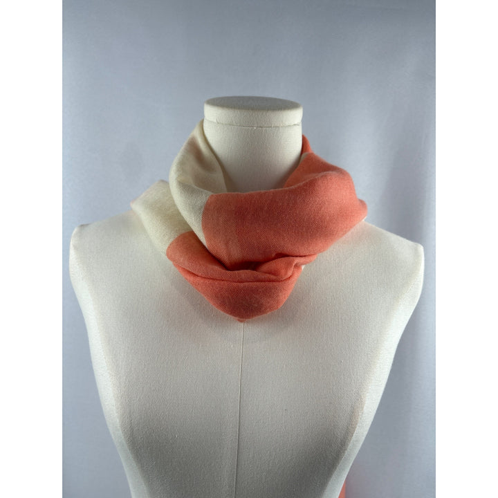 Striped Coral & Cream Scarf