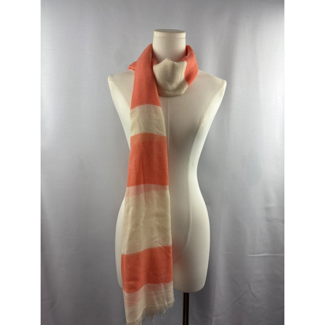 Striped Coral & Cream Scarf