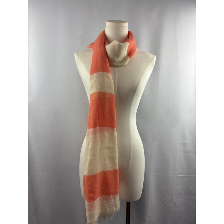 Striped Coral & Cream Scarf