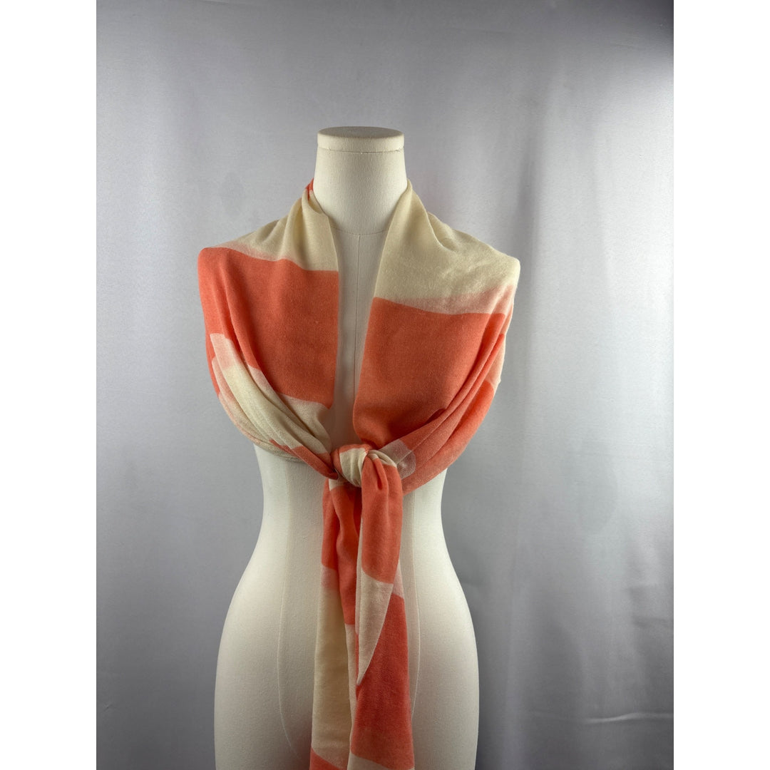 Striped Coral & Cream Scarf