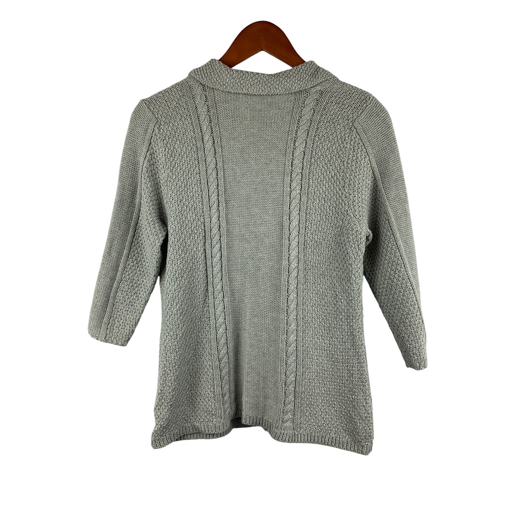 Heather B Womens Cable Knit Cardigan Sweater S