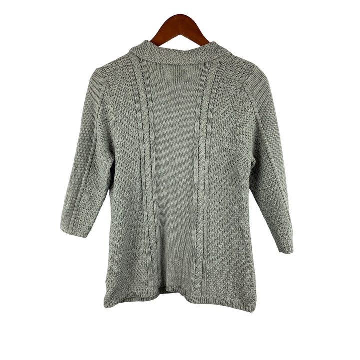 Heather B Womens Cable Knit Cardigan Sweater S