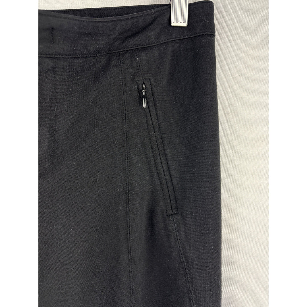 Vince Womens Black Slim Fit Trousers Size 6 Made In China Stretch Fabric Zipper Pockets