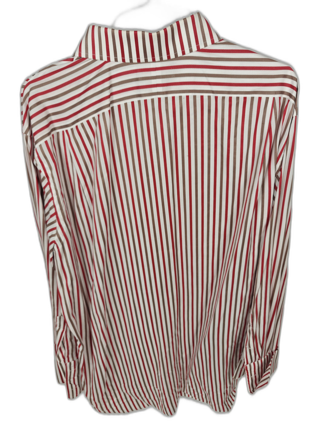 Paul Fredrick Imperial 100's Red White Striped Dobby Dress Shirt 18.5 35 French Cuff