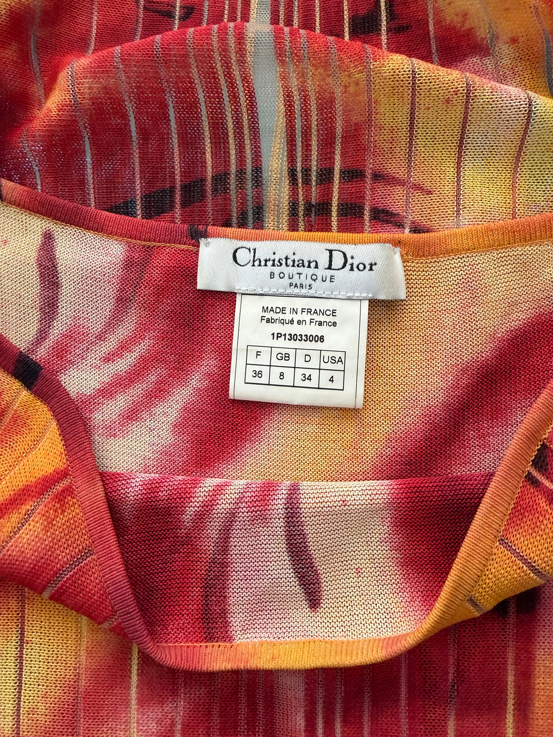 Christian Dior by John Galliano Abstract Print Knit Midi Skirt