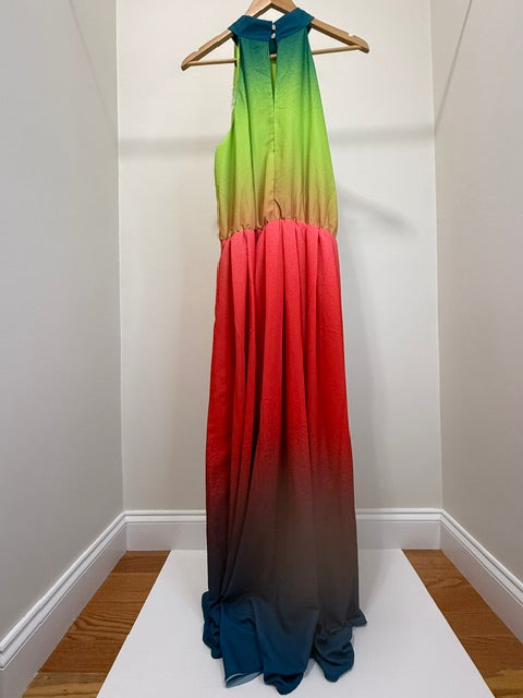 New York &amp; Company Ombre Tie Dye Halter Maxi Dress SzXL NWT
