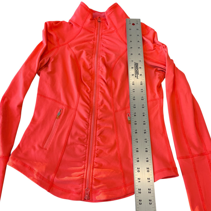 Zella Coral Ruched Zip-Up Athleisure Sporty Active Wear Long Sleeve Jacket Size S/P