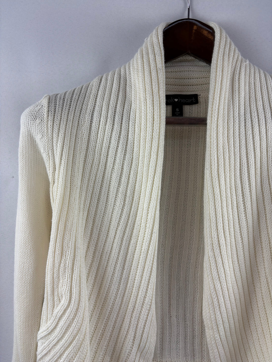 Women’s Derek Heart Small Cream Knit Cardigan