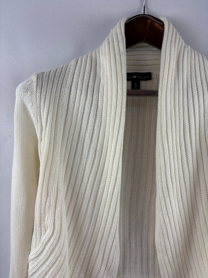 Women’s Derek Heart Small Cream Knit Cardigan