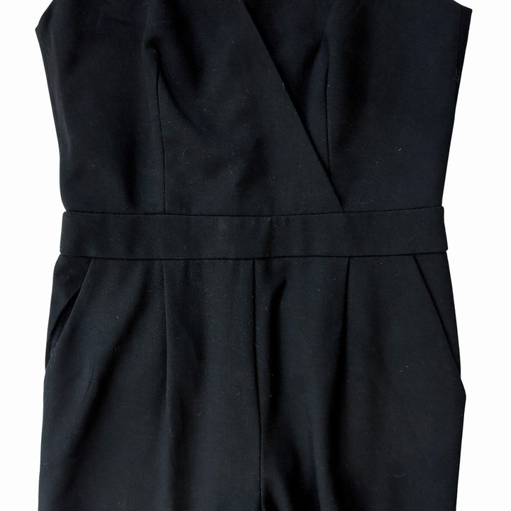 Trina Turk Women's Jumpsuit Size 6 Black "Lindsay" Pleated Minimalist Chic Capsule Wardrobe