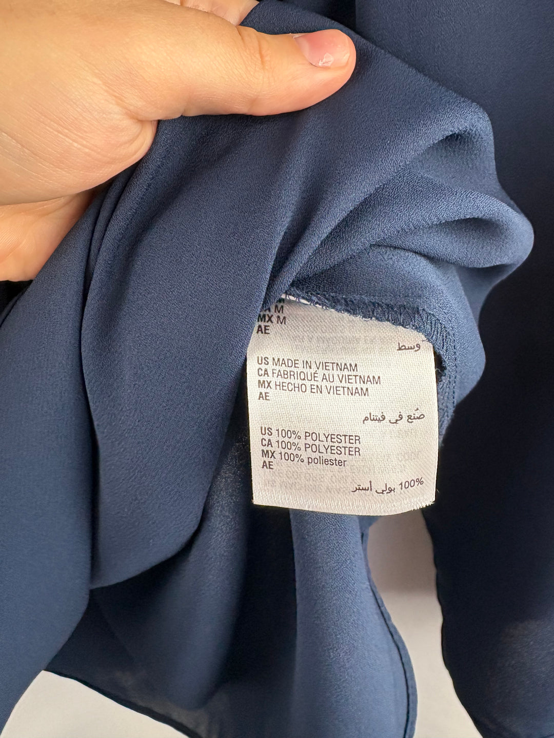 Women’s JM Collection Medium Dark Navy Blouse w/ Silver Buttons