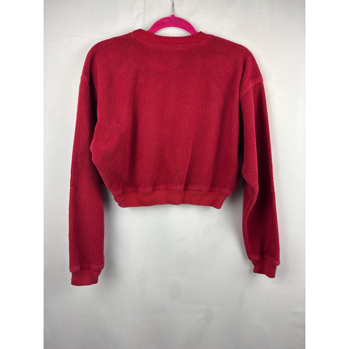 Levis Womens Medium Original Logo Red Fleece Crewneck Sweater