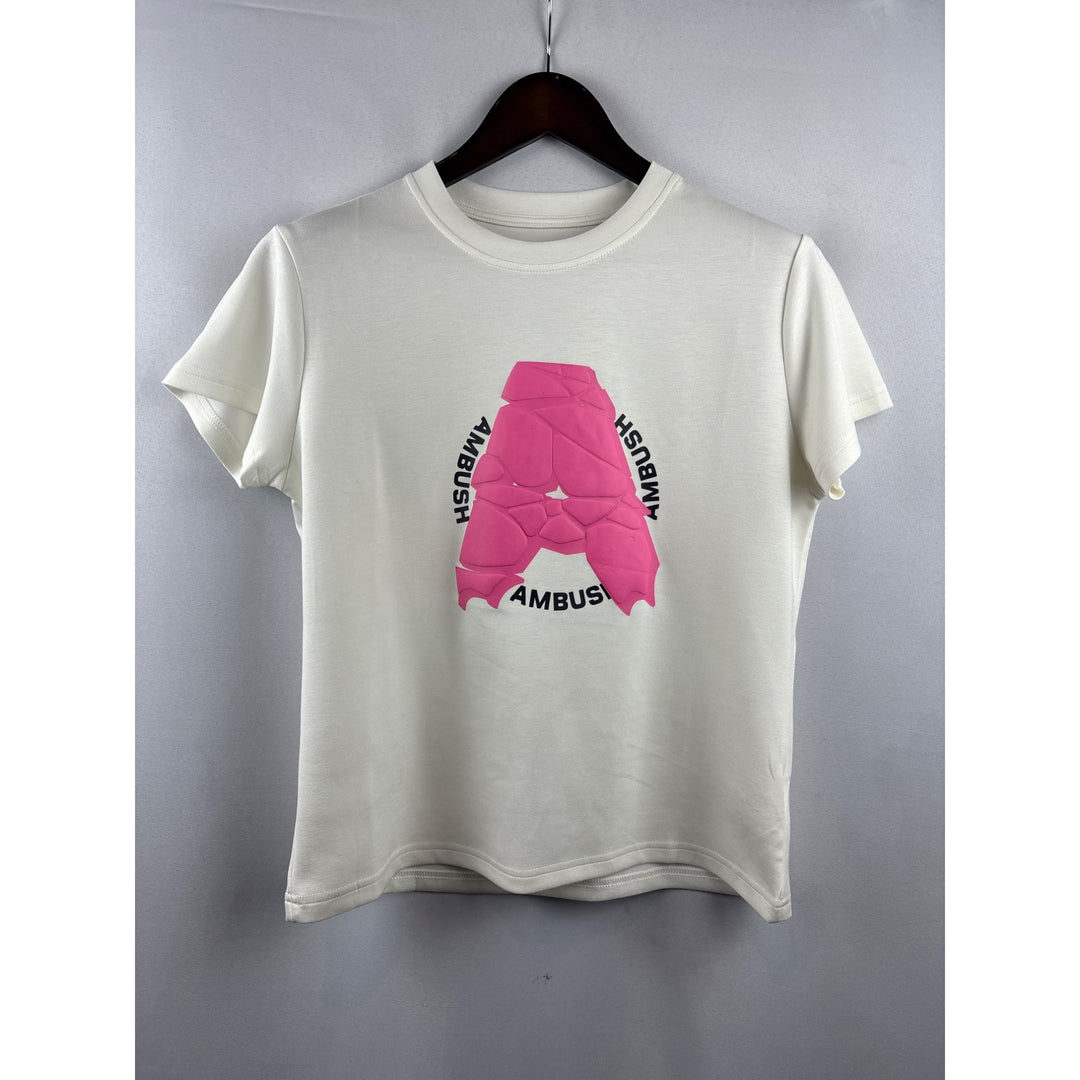 Women’s Ambush Large White T-Shirt w/ Pink A Logo