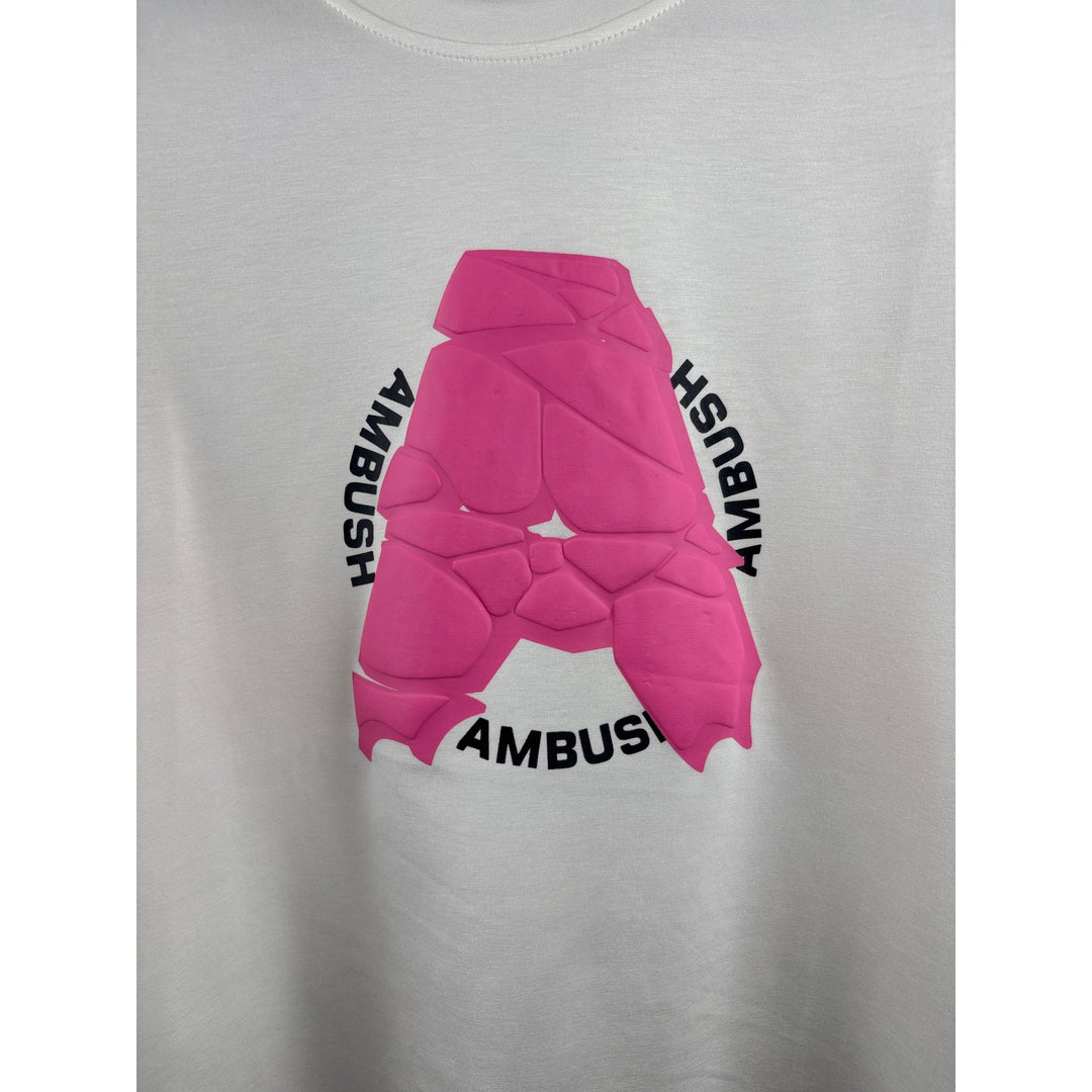 Women’s Ambush Large White T-Shirt w/ Pink A Logo