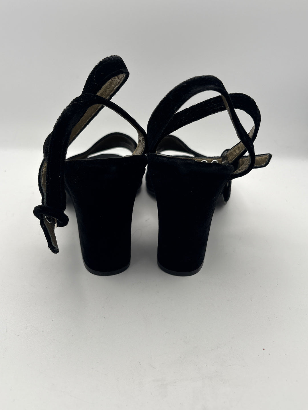 Women’s Yves Saint Laurent Size 10 Black Velvet Strappy Heels