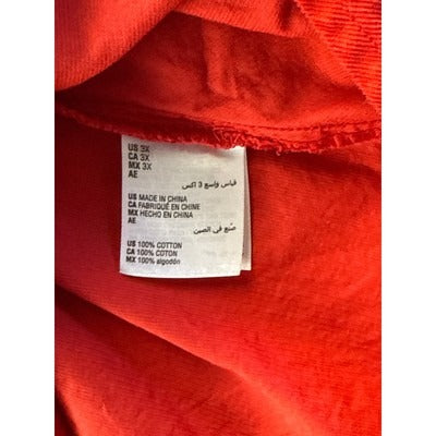 Charter Club Red Corduroy Button-Up Shirt 3X Made In China 100% Cotton