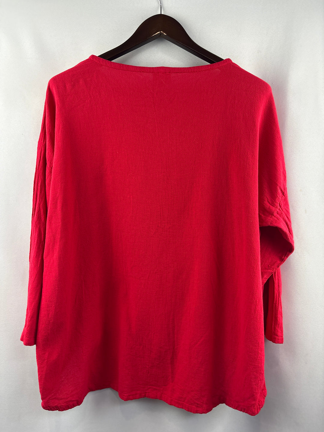 Women’s Oh My Gauze! Large Bright Red Long Sleeve Blouse