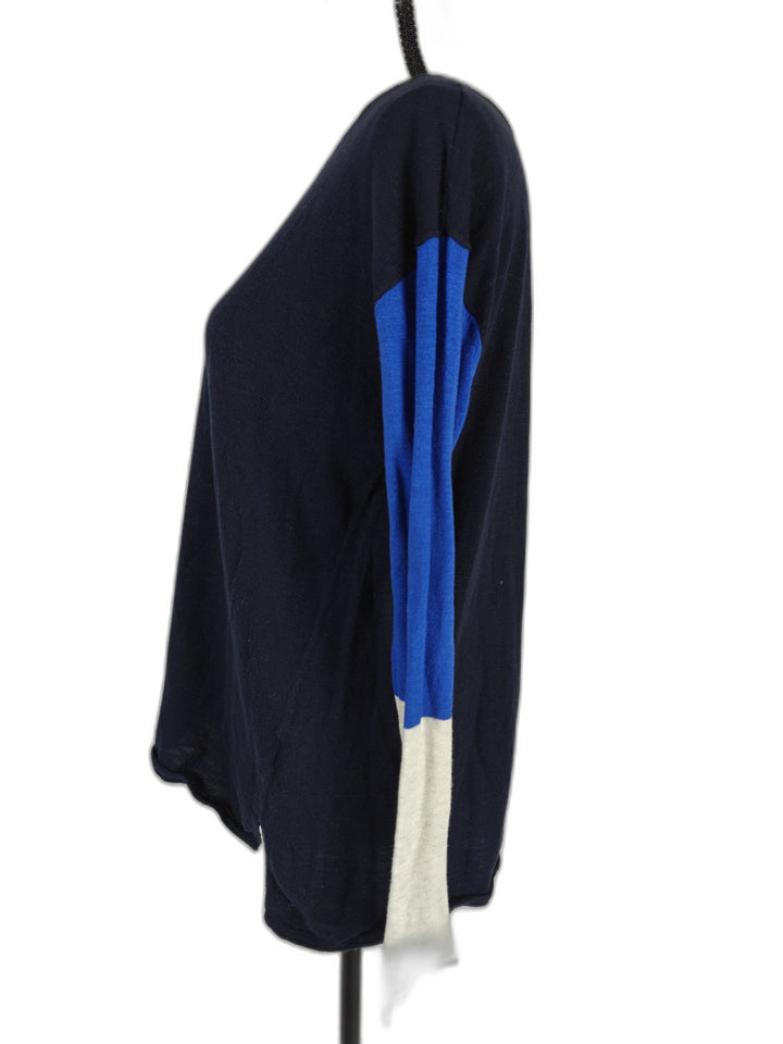 Womens Vince Colorblock Sweater Navy Blue Size S