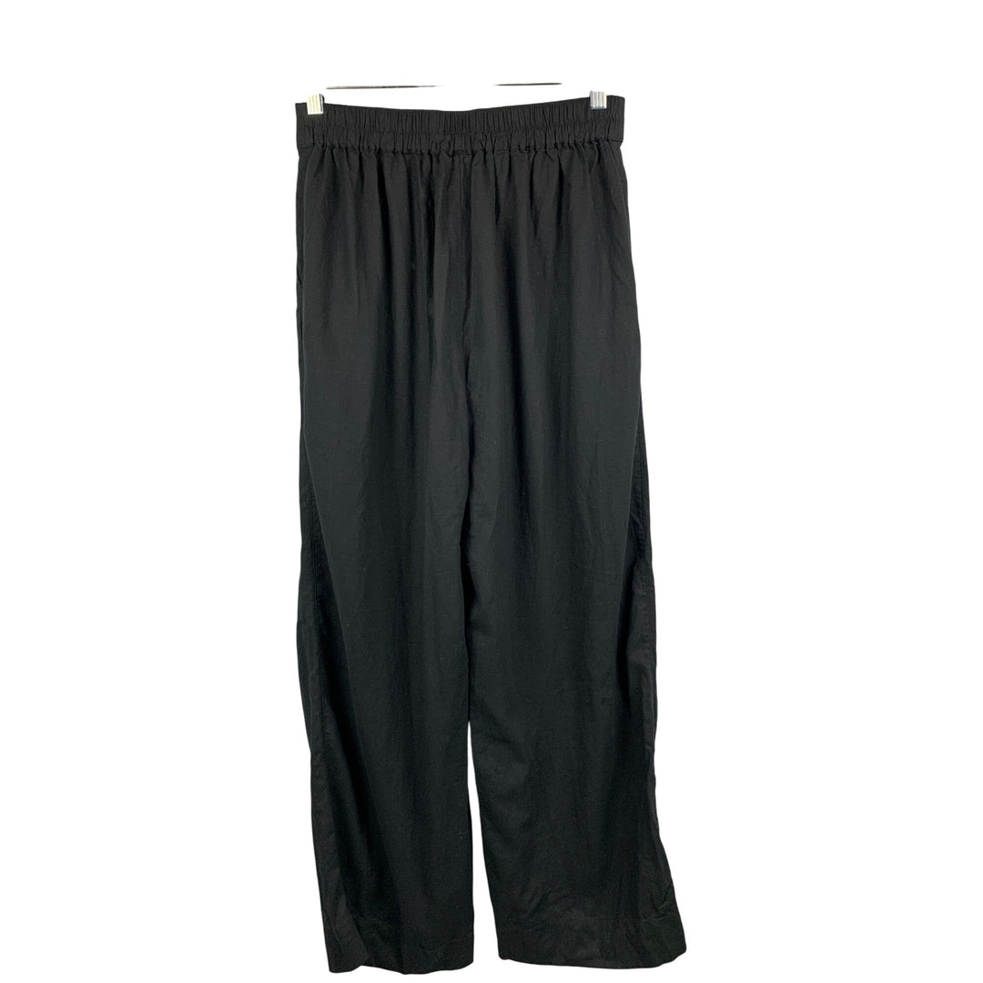 Madewell Womens Black Wide-Leg Linen Blend Pants Size 2