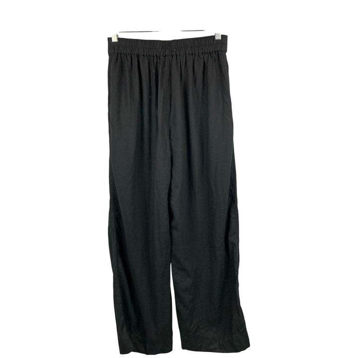 Madewell Womens Black Wide-Leg Linen Blend Pants Size 2