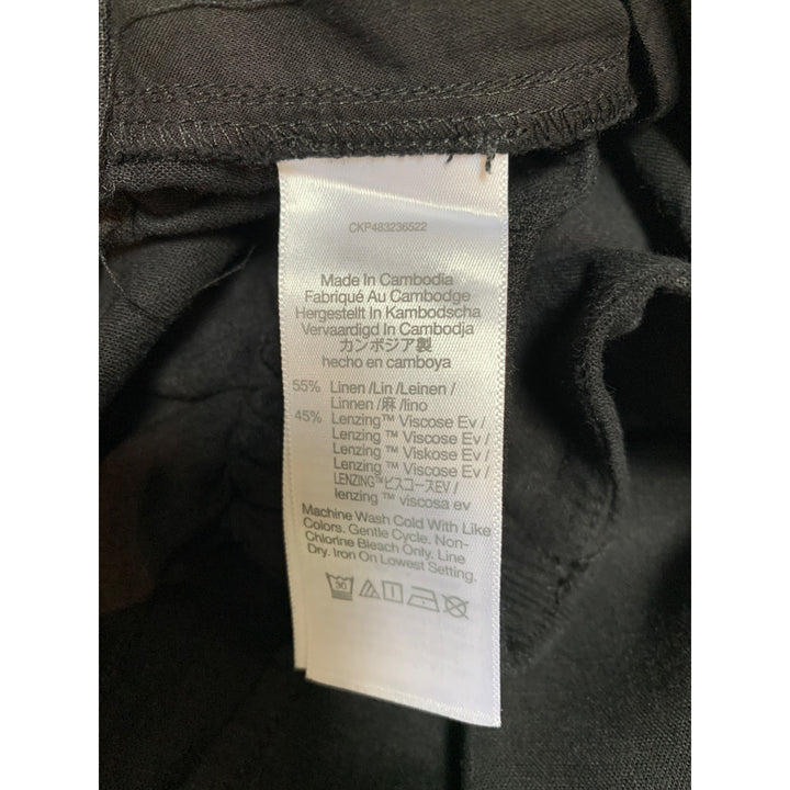 Madewell Womens Black Wide-Leg Linen Blend Pants Size 2