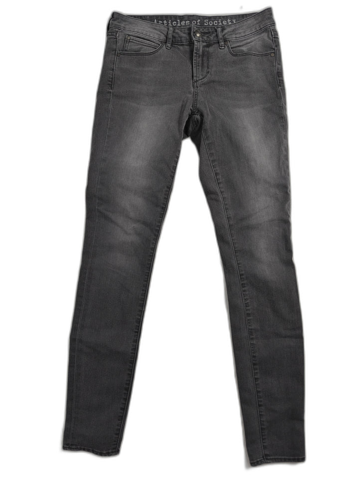 Womens Articles of Society Skinny Jeans Gray Size 26
