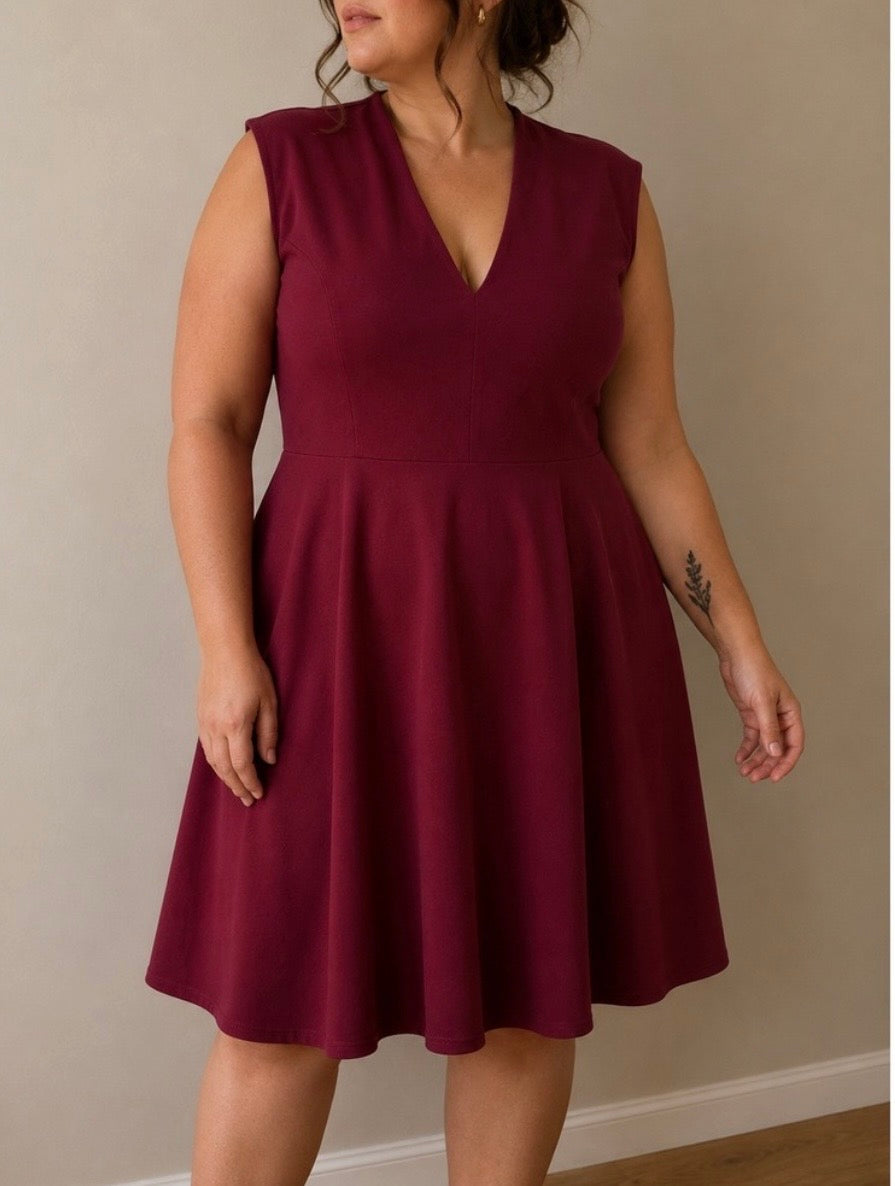 Soprano Black Sleeveless V‑Neck Dress Sz1X(14-16)