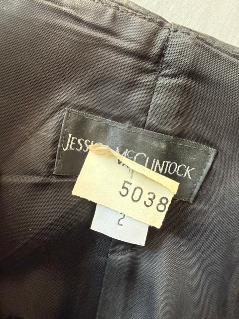 Jessica McClintock Y2K Black Strapless Gown Sz2