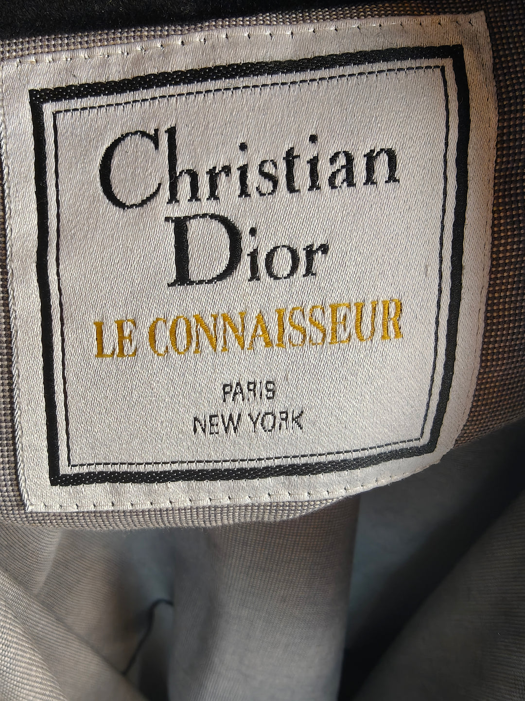 Christian Dior Le Connaisseur Men's Taupe Belted Trench Coat Long Double Breasted Vintage