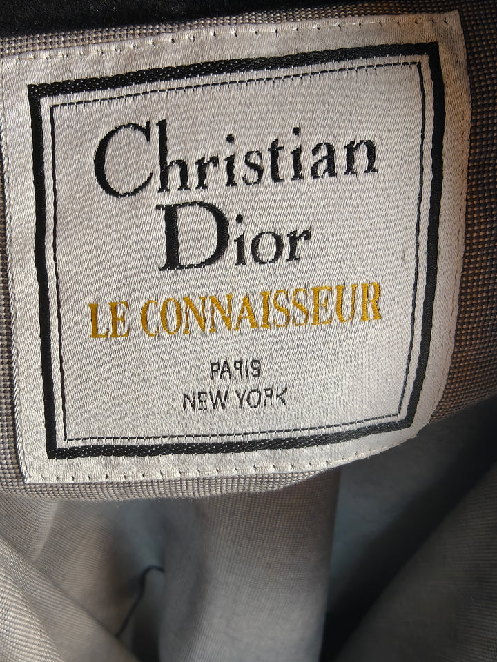 Christian Dior Le Connaisseur Men's Taupe Belted Trench Coat Long Double Breasted Vintage
