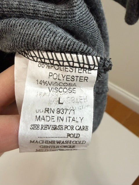 Vasna Gray Knit Dress Abstract Print Made in Italy SzL