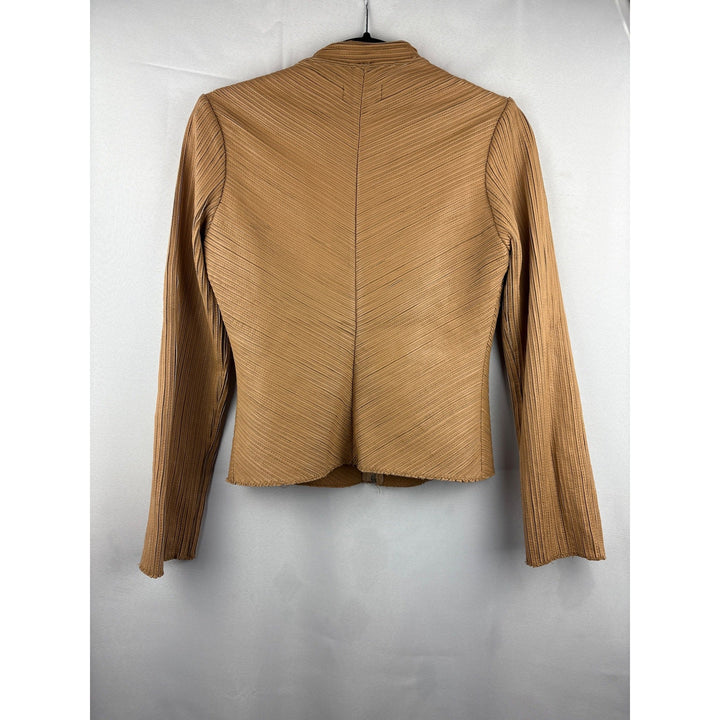 Bebe Womens Tan Leather Jacket Size S