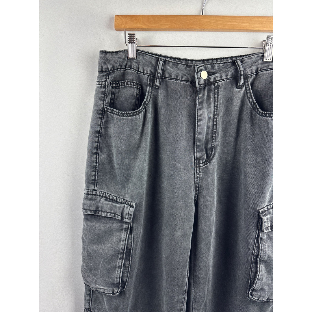 Women’s Yozy Large Grey Cargo Jean Style Pants